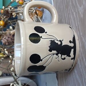 Vintage Children with Balloons Silhouette Stoneware Cup Mug 8 oz Japan